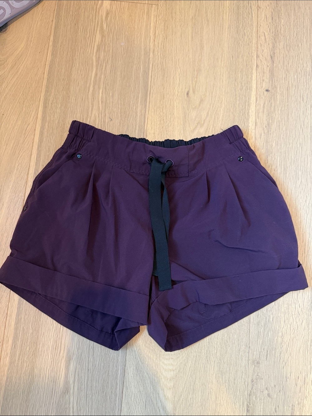 Lululemon Women’s Elastic-Waist Purple Drawstring Shorts